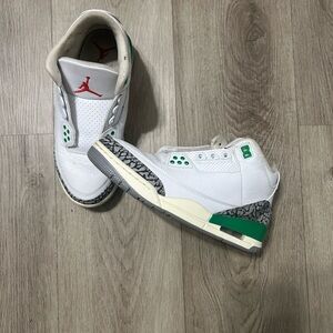 Air Jordan White and Green Sneakers